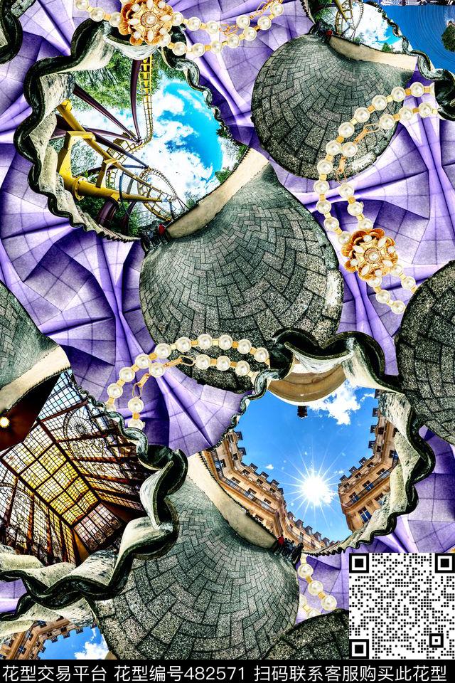 抽象几何格子数码印花华亿平台下载（图片编号: 482571） - 瓦栏（Walan）