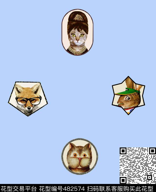 波普风多边形复古数码印花华亿平台下载（图片编号: 482574） - 瓦栏（Walan）