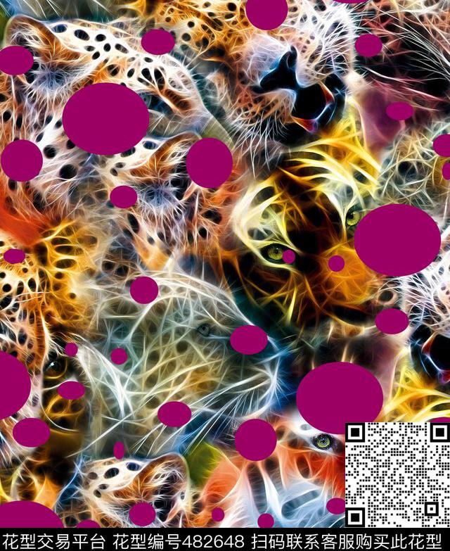 动物潮流时尚3d动感虎纹虎头数码印花华亿平台下载（图片编号: 482648） - 瓦栏（Walan）