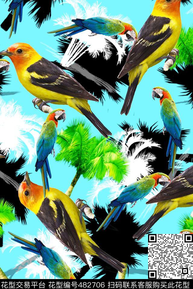 创意图案创意沙发图案热带树传统印花华亿平台下载（图片编号: 482706） - 瓦栏（Walan）