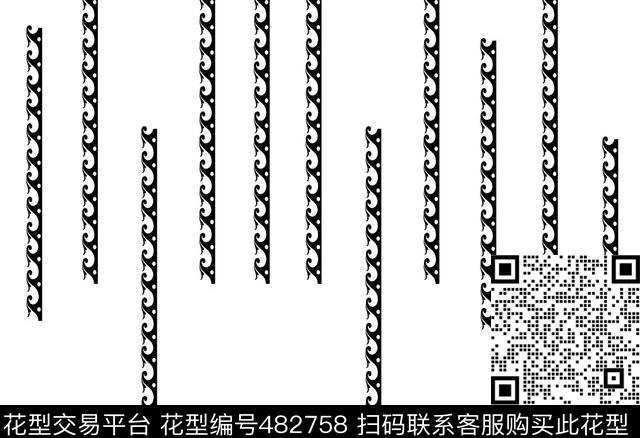 黑白条纹现在时尚传统印花华亿平台下载（图片编号: 482758） - 瓦栏（Walan）
