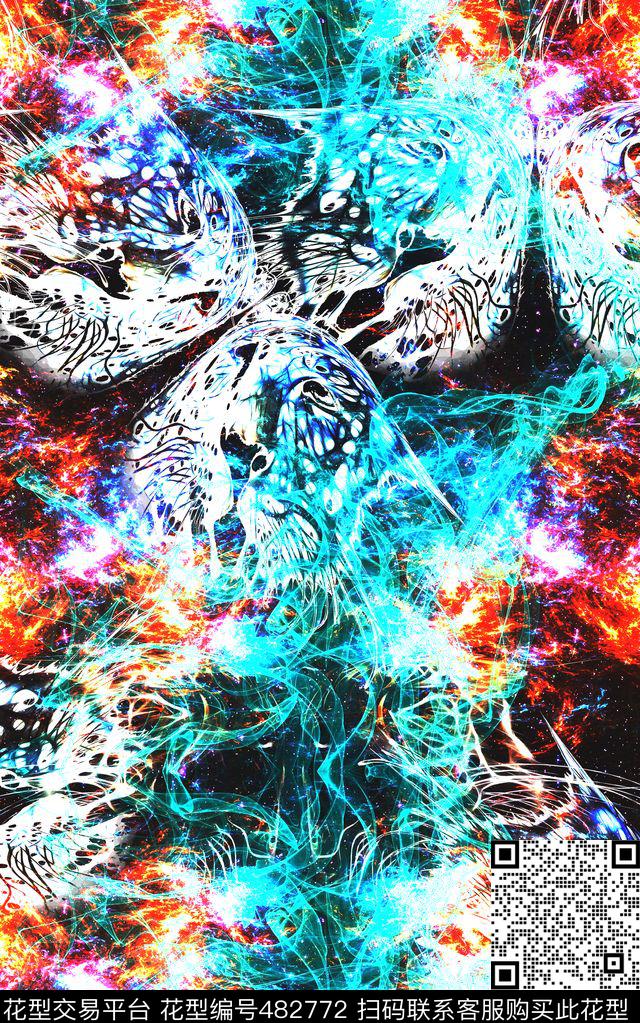 虎头纹流行数码数码印花华亿平台下载（图片编号: 482772） - 瓦栏（Walan）
