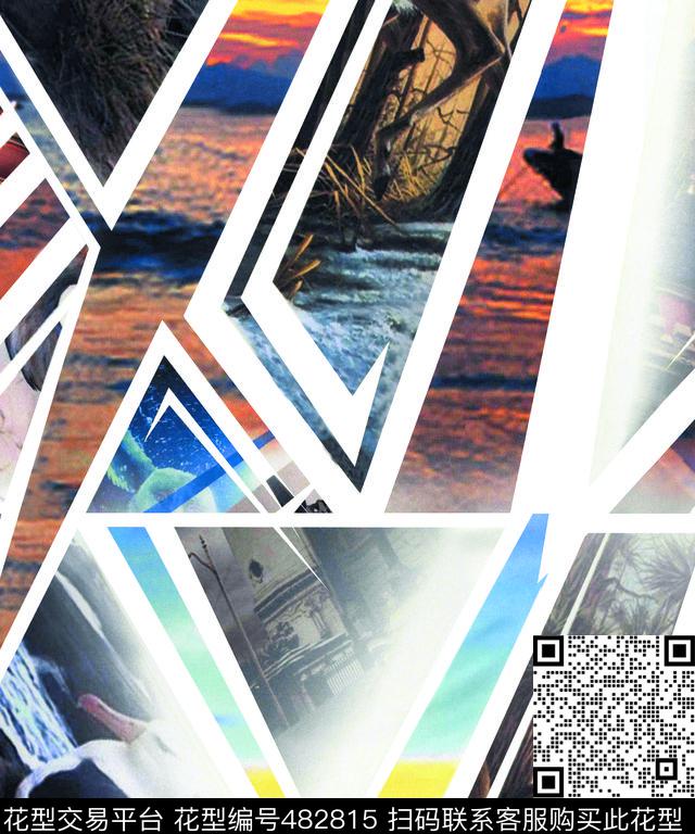 流行时尚晚霞照片数码印花华亿平台下载（图片编号: 482815） - 瓦栏（Walan）