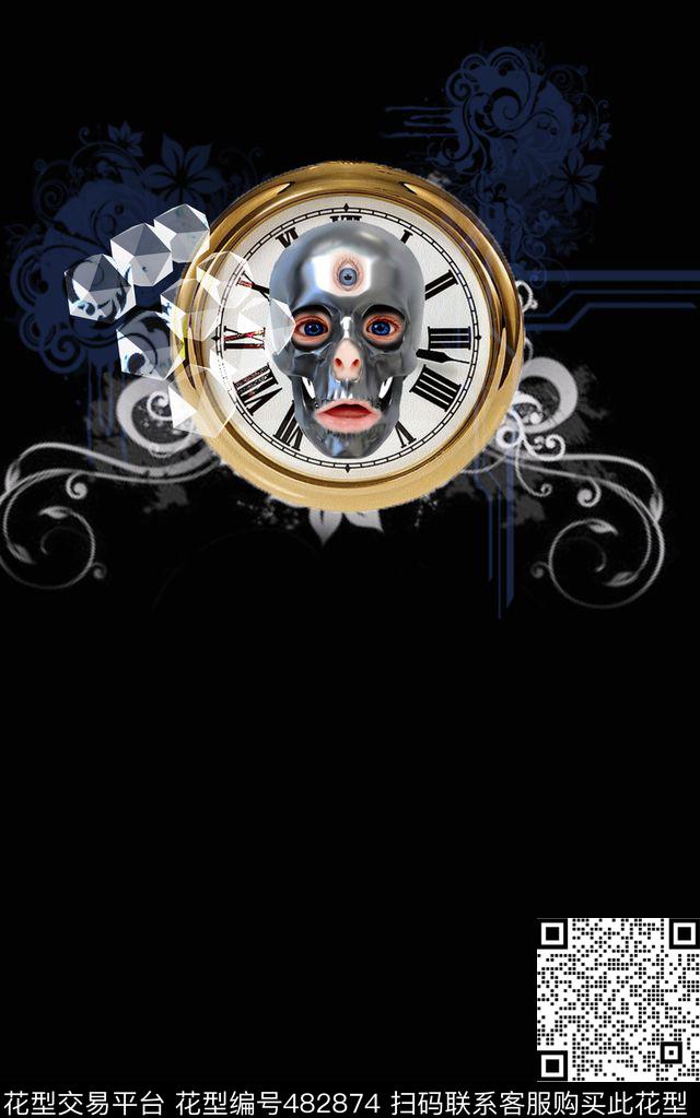 零点--男装时尚抽象数码印花华亿平台下载（图片编号: 482874） - 瓦栏（Walan）