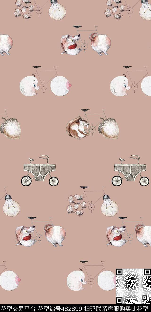 自行车时尚创意数码印花华亿平台下载（图片编号: 482899） - 瓦栏（Walan）