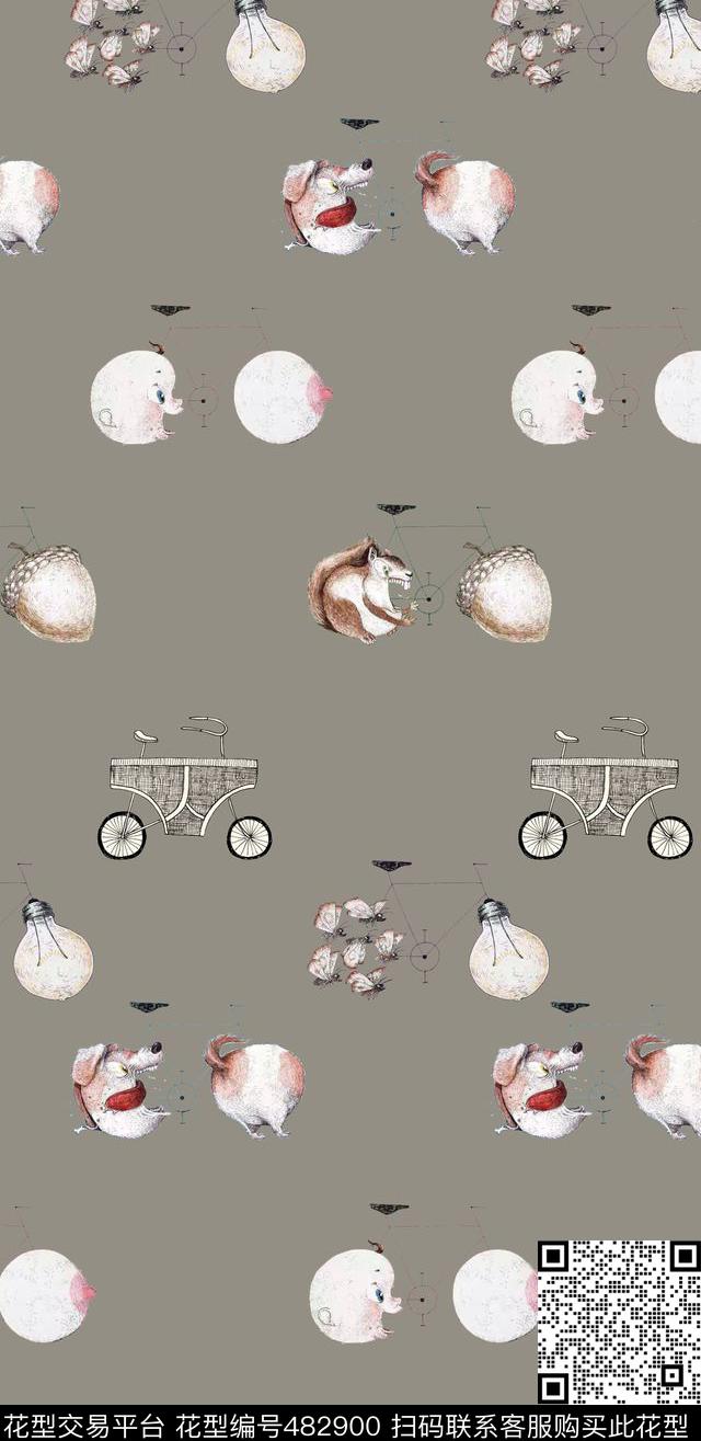 自行车时尚创意数码印花华亿平台下载（图片编号: 482900） - 瓦栏（Walan）