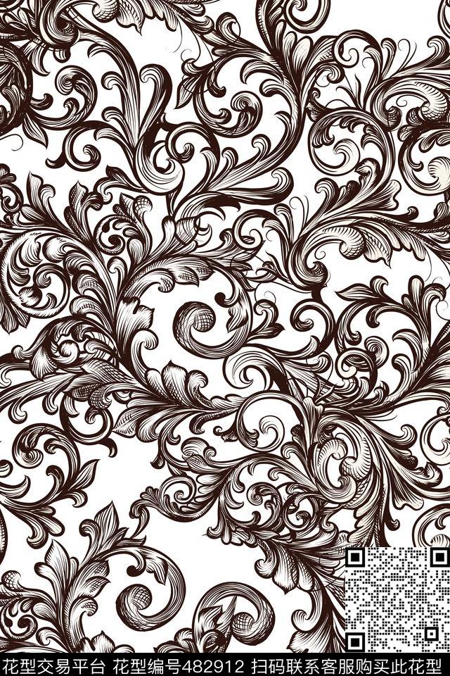 大牌高雅花纹数码印花华亿平台下载（图片编号: 482912） - 瓦栏（Walan）