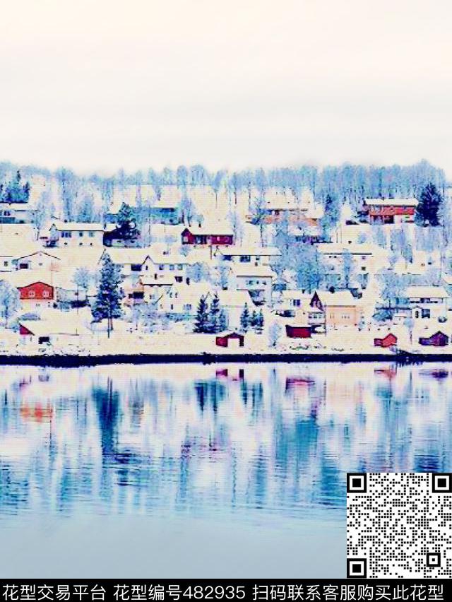 风景小镇绘画数码印花华亿平台下载（图片编号: 482935） - 瓦栏（Walan）
