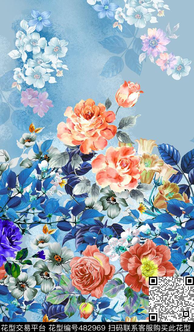 手绘民族暗花数码印花华亿平台下载（图片编号: 482969） - 瓦栏（Walan）