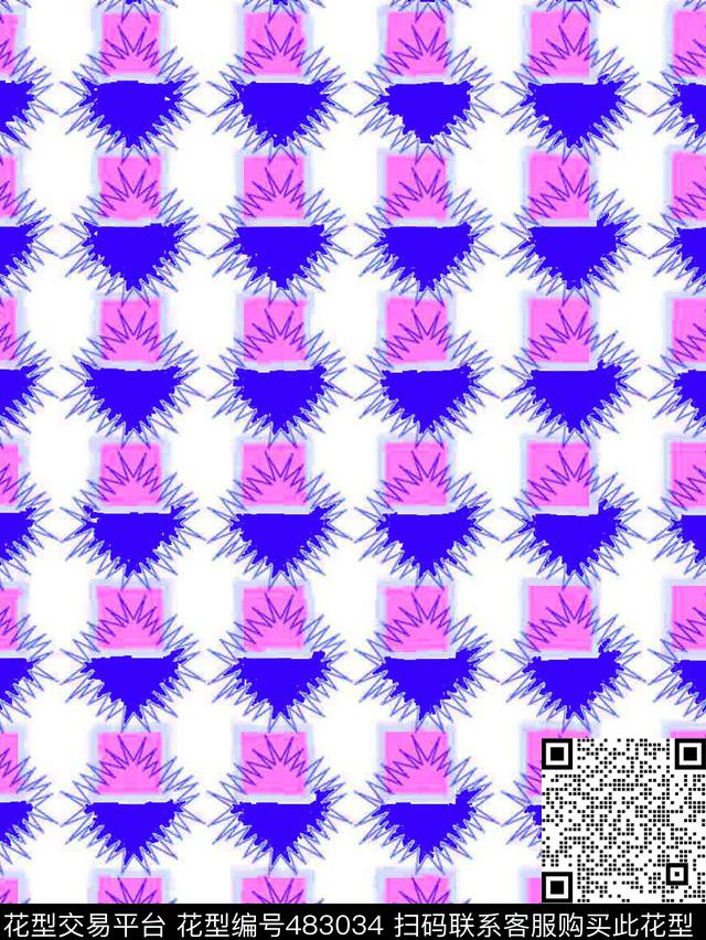 幾何現代獨創传统印花华亿平台下载（图片编号: 483034） - 瓦栏（Walan）