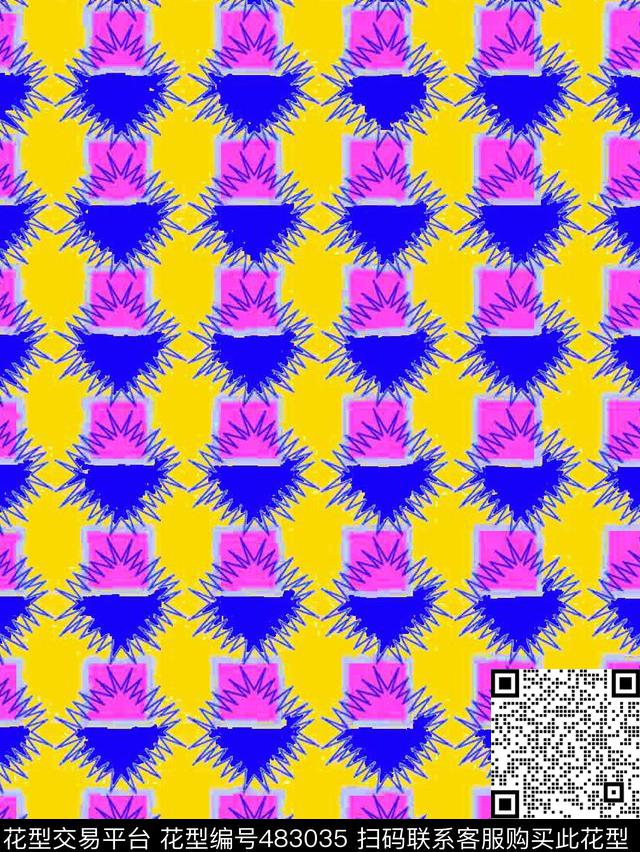 幾何現代獨創传统印花华亿平台下载（图片编号: 483035） - 瓦栏（Walan）