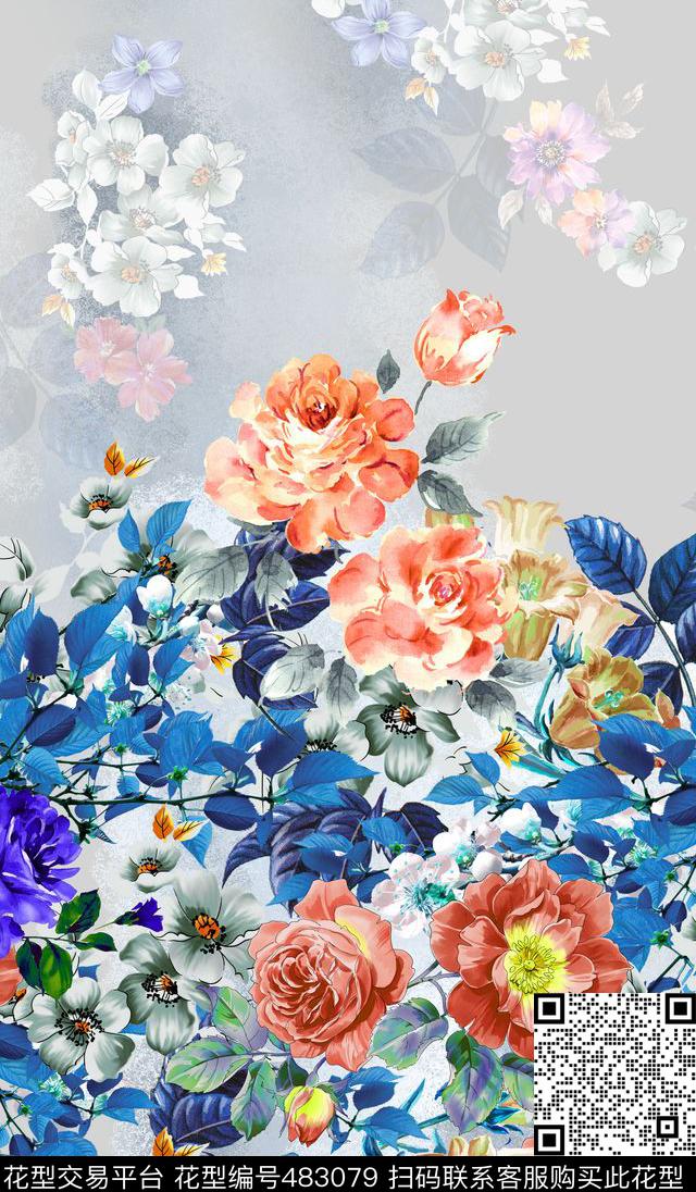 手绘民族暗花数码印花华亿平台下载（图片编号: 483079） - 瓦栏（Walan）