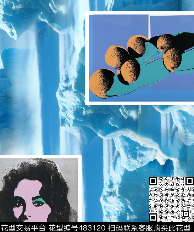 冰川波普潮流数码印花华亿平台下载（图片编号: 483120） - 瓦栏（Walan）