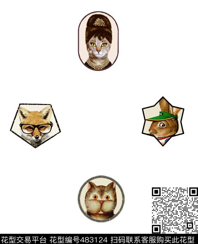 波普风多边形复古数码印花华亿平台下载（图片编号: 483124） - 瓦栏（Walan）