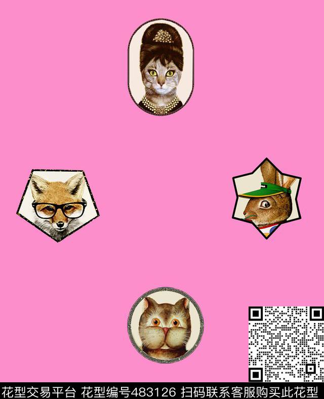 波普风多边形复古数码印花华亿平台下载（图片编号: 483126） - 瓦栏（Walan）