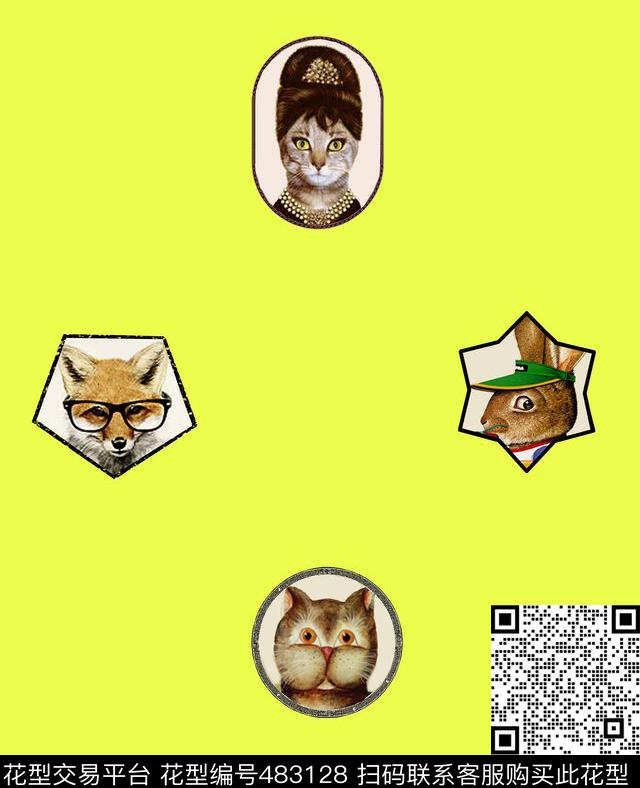 波普风多边形复古数码印花华亿平台下载（图片编号: 483128） - 瓦栏（Walan）