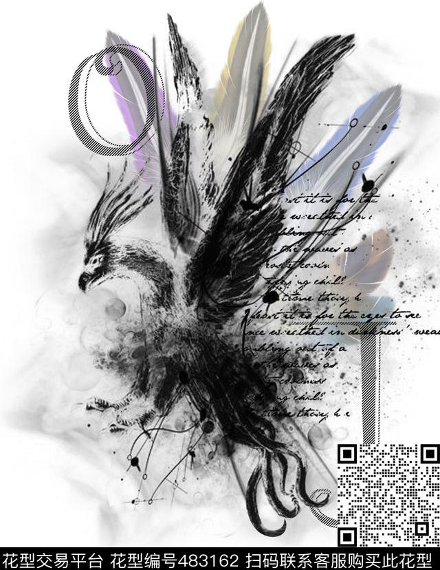 时尚羽毛印花数码印花华亿平台下载（图片编号: 483162） - 瓦栏（Walan）
