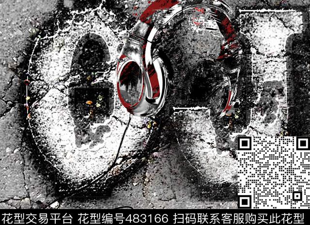 朋克英文水印数码印花华亿平台下载（图片编号: 483166） - 瓦栏（Walan）