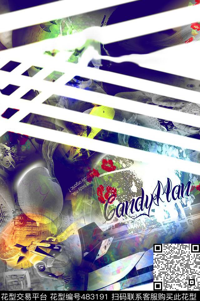 抽象稀奇古怪男男女数码印花华亿平台下载（图片编号: 483191） - 瓦栏（Walan）