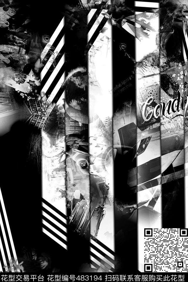 时尚大牌混搭数码印花华亿平台下载（图片编号: 483194） - 瓦栏（Walan）