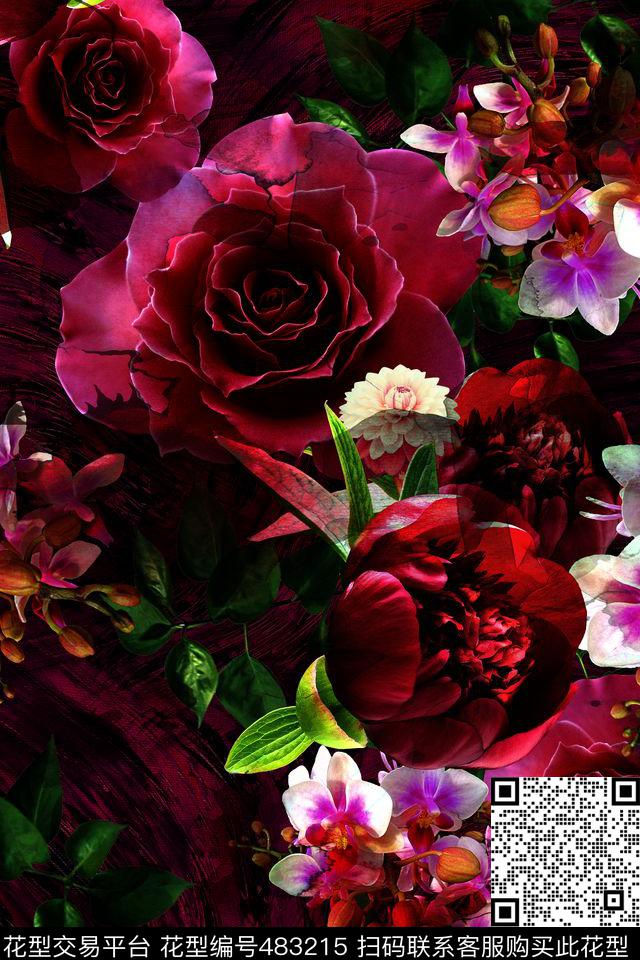 大牌优雅浓郁数码印花华亿平台下载（图片编号: 483215） - 瓦栏（Walan）