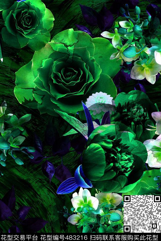 大牌优雅浓郁数码印花华亿平台下载（图片编号: 483216） - 瓦栏（Walan）