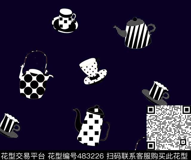 手绘系列波普餐具传统印花华亿平台下载（图片编号: 483226） - 瓦栏（Walan）