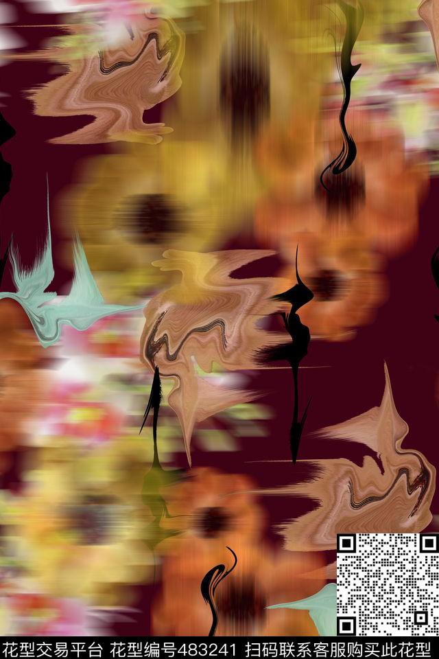 大牌花卉肌理数码印花华亿平台下载（图片编号: 483241） - 瓦栏（Walan）