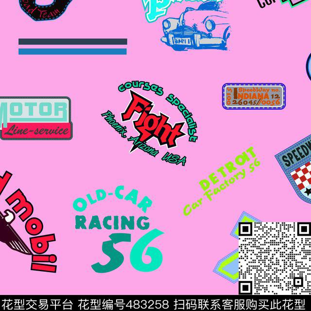 徽章流行时尚休闲风数码印花华亿平台下载（图片编号: 483258） - 瓦栏（Walan）