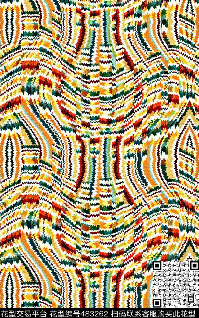 创意格纹几何数码印花华亿平台下载（图片编号: 483262） - 瓦栏（Walan）