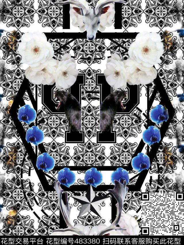 PhilippPleinPP菲利普普莱因数码花朵数码印花华亿平台下载（图片编号: 483380） - 瓦栏（Walan）