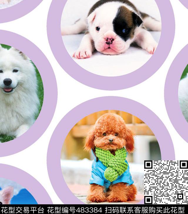 动物狗狗流行时尚数码印花华亿平台下载（图片编号: 483384） - 瓦栏（Walan）