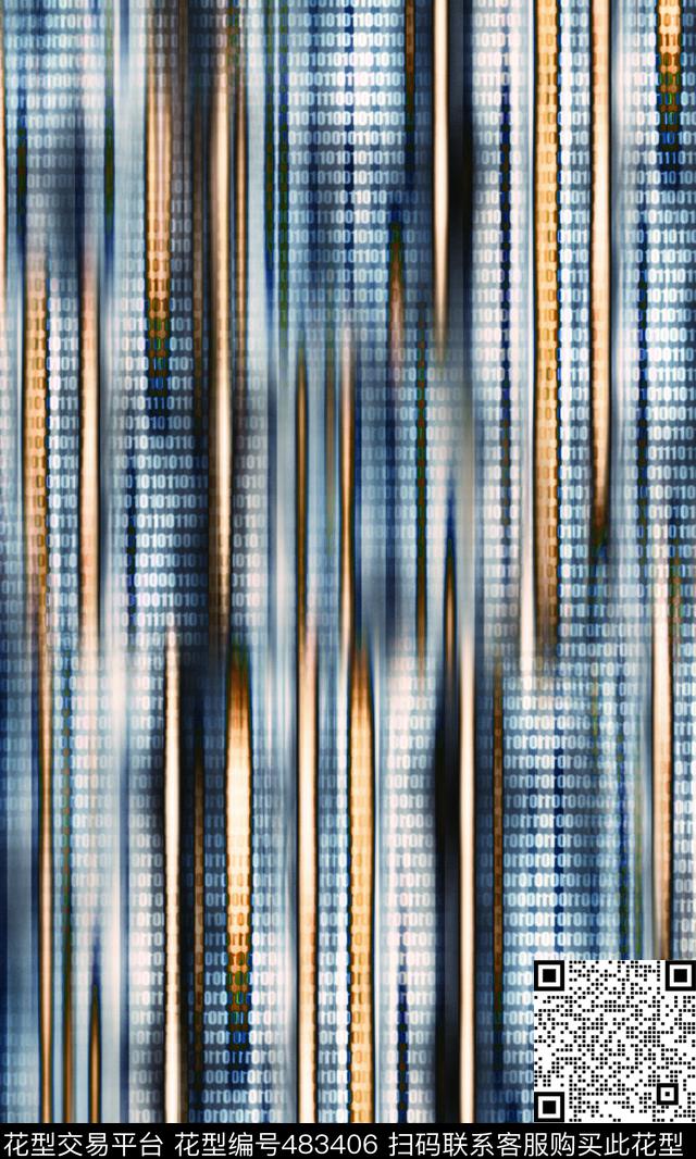 时尚抽象数字数码印花华亿平台下载（图片编号: 483406） - 瓦栏（Walan）