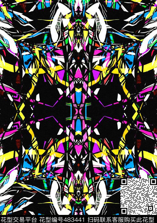 自由几何男装数码印花华亿平台下载（图片编号: 483441） - 瓦栏（Walan）