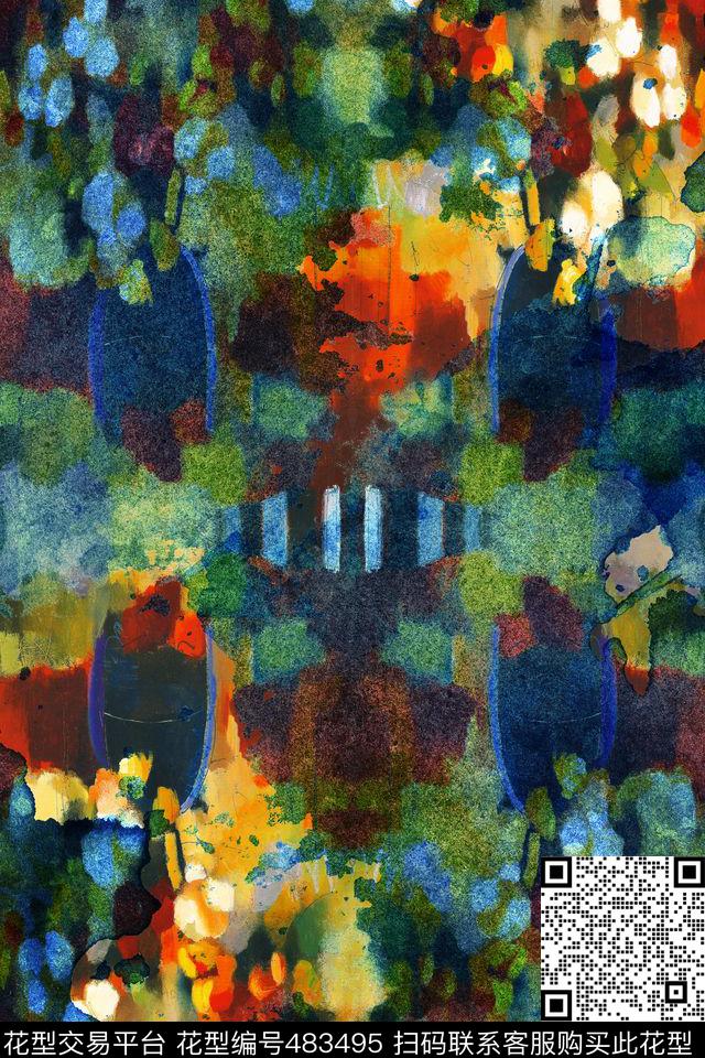 大牌油画手绘数码印花华亿平台下载（图片编号: 483495） - 瓦栏（Walan）