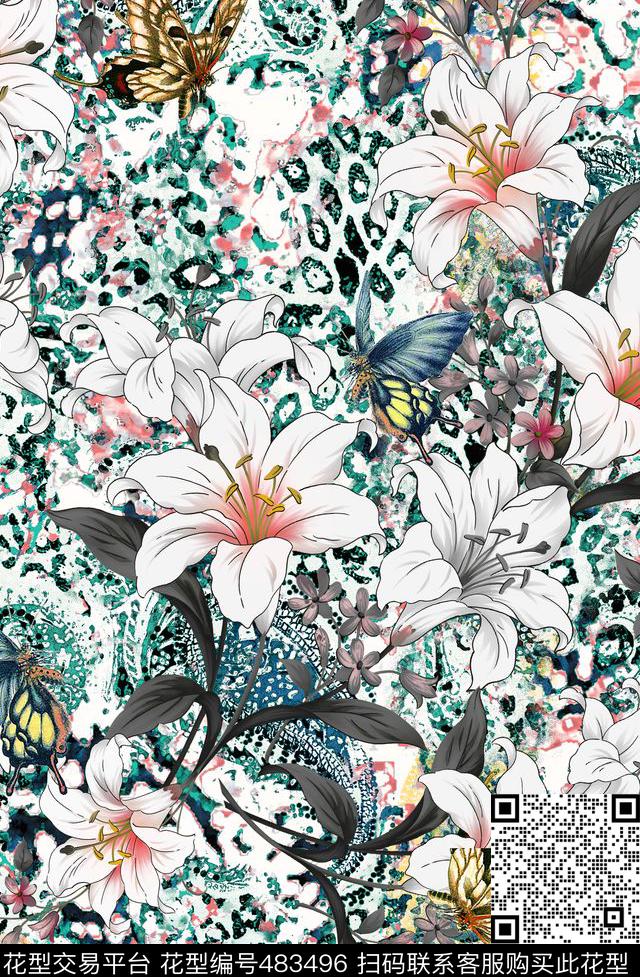 花豹纹几何数码印花华亿平台下载（图片编号: 483496） - 瓦栏（Walan）