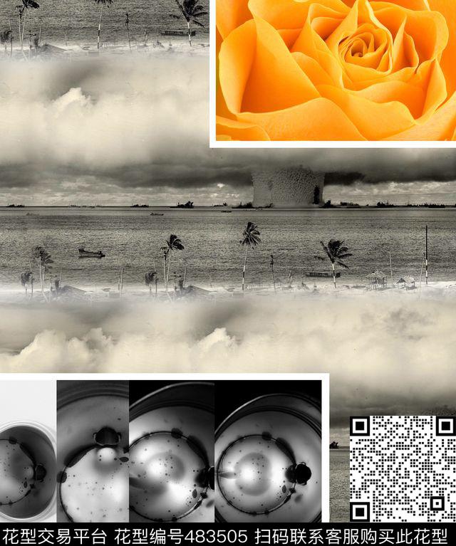 潮流风景复古数码印花华亿平台下载（图片编号: 483505） - 瓦栏（Walan）