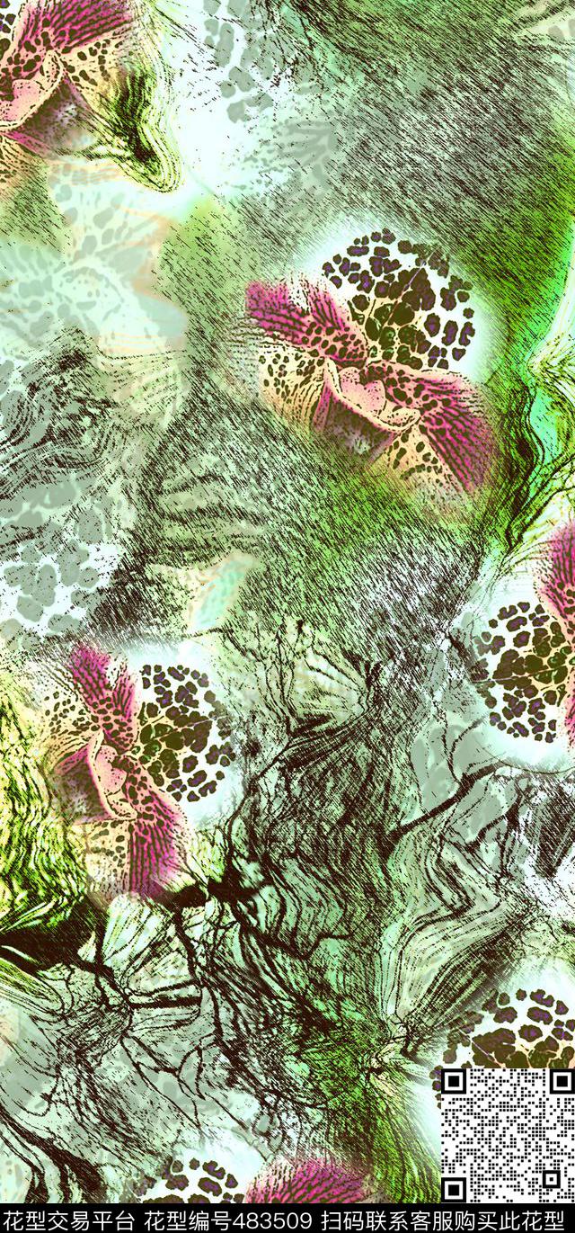 抽象线条几何数码印花华亿平台下载（图片编号: 483509） - 瓦栏（Walan）