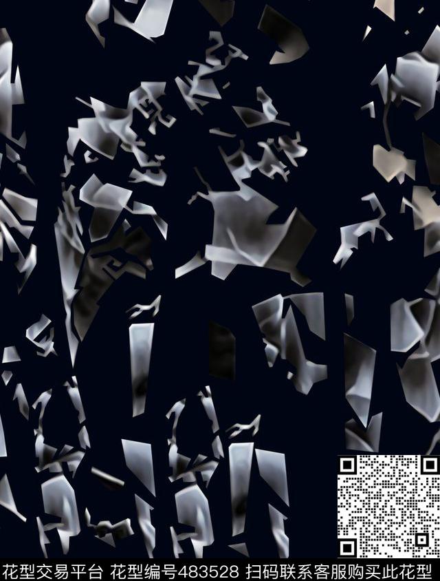 玻璃几何切割夹克羽绒服数码印花华亿平台下载（图片编号: 483528） - 瓦栏（Walan）