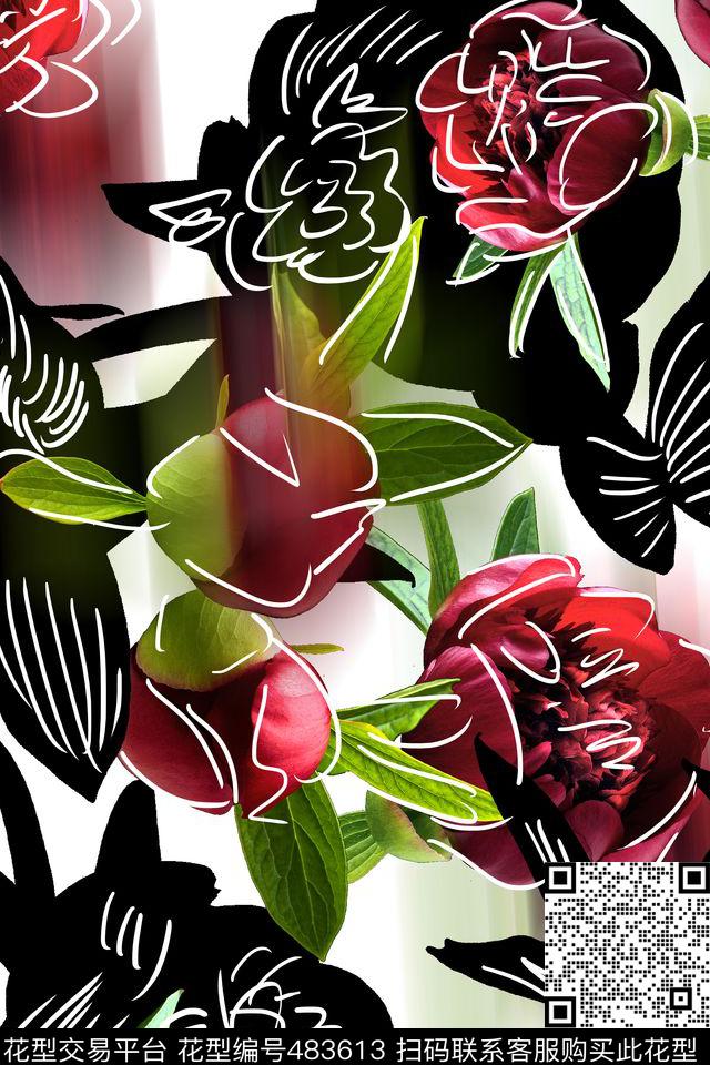 大牌花卉梦幻数码印花华亿平台下载（图片编号: 483613） - 瓦栏（Walan）