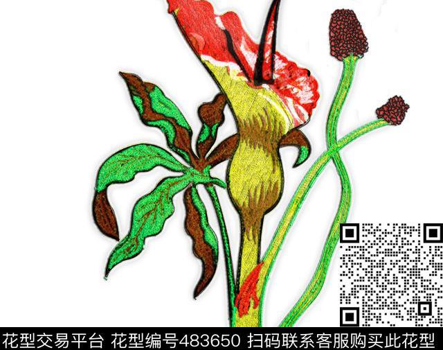 时尚大牌临摹花卉黛眉数码印花华亿平台下载（图片编号: 483650） - 瓦栏（Walan）