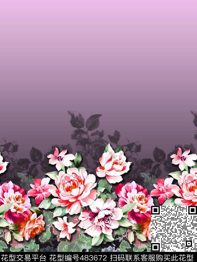 定位花卉传统印花传统印花华亿平台下载（图片编号: 483672） - 瓦栏（Walan）