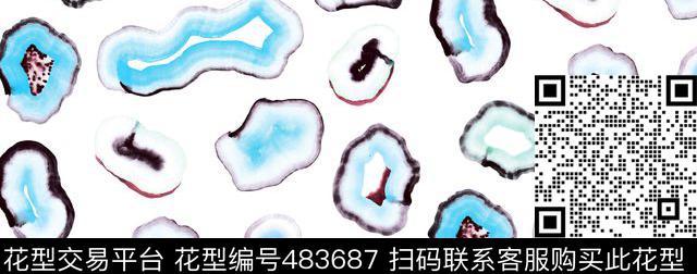 抽象蓝色海洋数码印花华亿平台下载（图片编号: 483687） - 瓦栏（Walan）