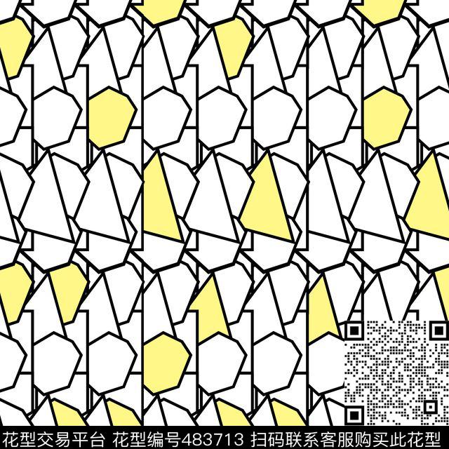 现代时尚几何线条传统印花华亿平台下载（图片编号: 483713） - 瓦栏（Walan）