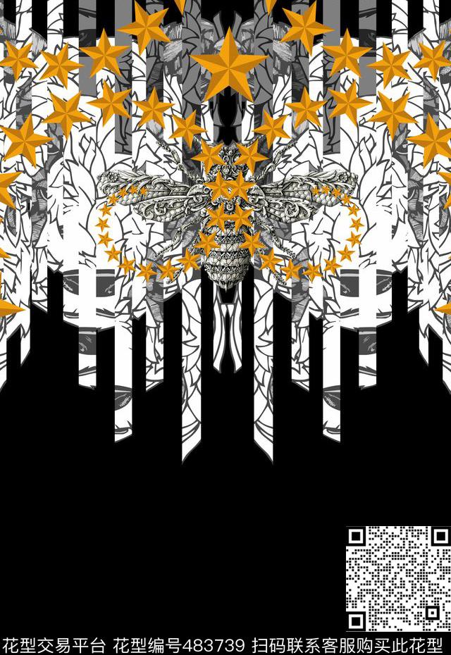 T恤卫衣夹克潮流时尚定位星星数码印花华亿平台下载（图片编号: 483739） - 瓦栏（Walan）