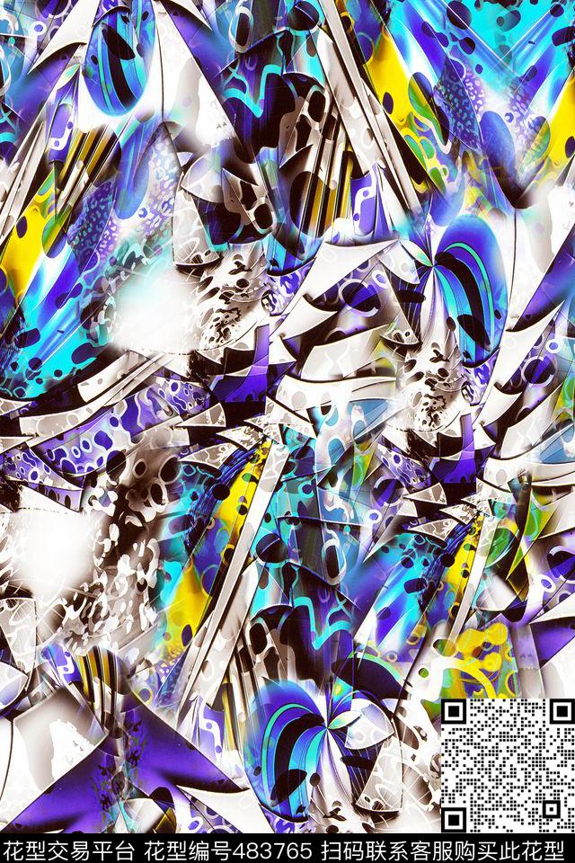 流行时尚欧美大牌金属欧美民族纹样女士服装面料华亿平台数码印花华亿平台下载（图片编号: 483765） - 瓦栏（Walan）