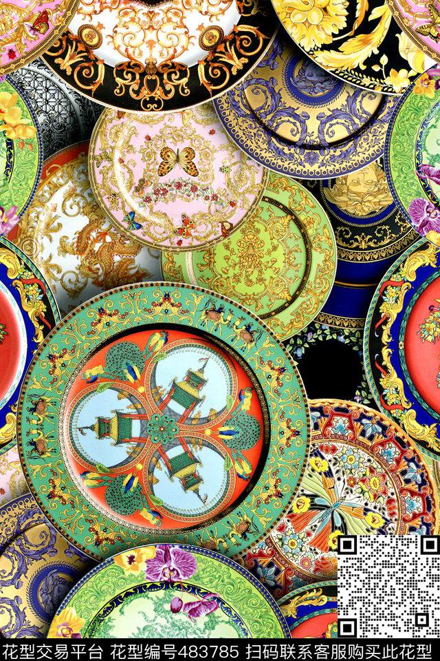 时尚几何盘子数码印花华亿平台下载（图片编号: 483785） - 瓦栏（Walan）