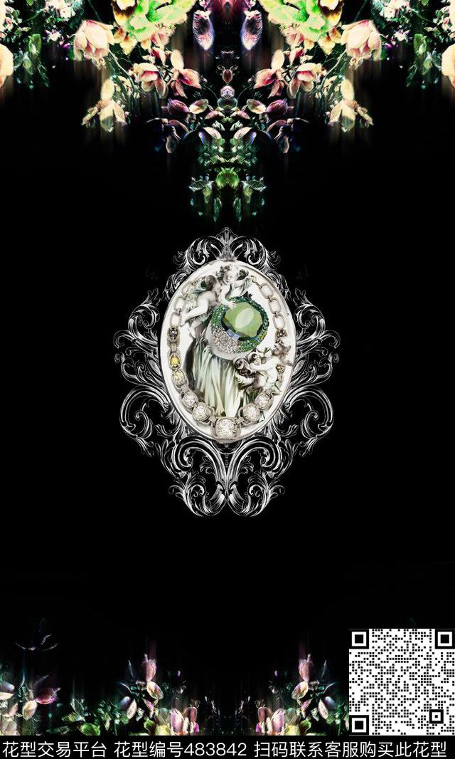 复古花卉女装华亿平台数码印花华亿平台下载（图片编号: 483842） - 瓦栏（Walan）