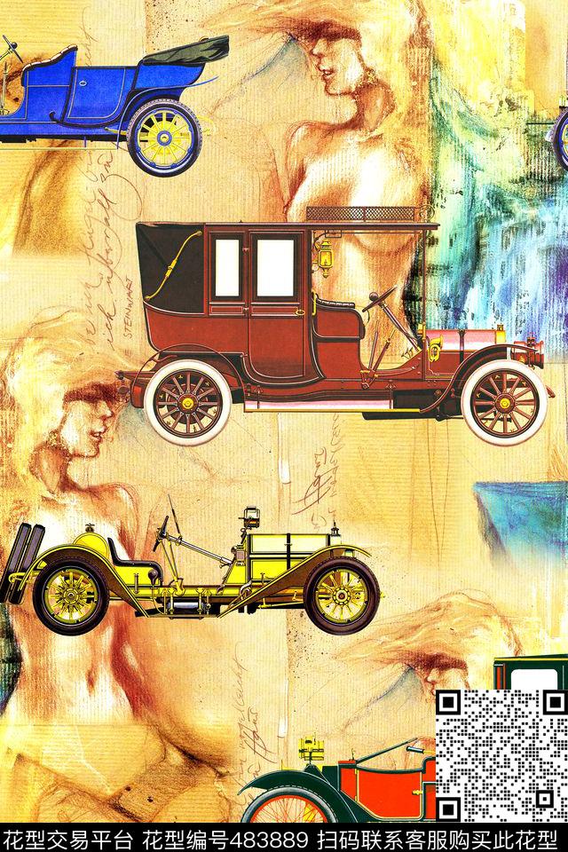 欧式复古人物壁画数码印花华亿平台下载（图片编号: 483889） - 瓦栏（Walan）