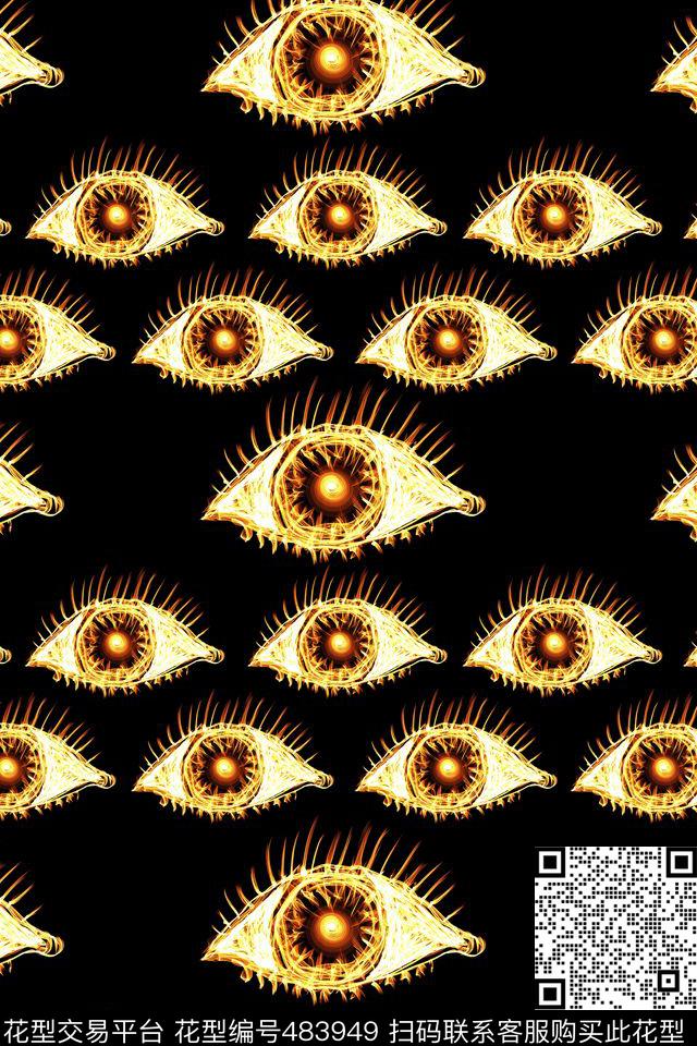 趣味男装黄金眼数码印花华亿平台下载（图片编号: 483949） - 瓦栏（Walan）